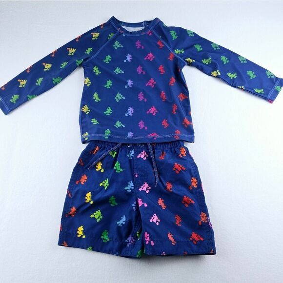 Gap Disney‎ Baby Mickey Mouse Swimsuit Set Blue Multi Toddler Size 2T - Picture 1 of 7